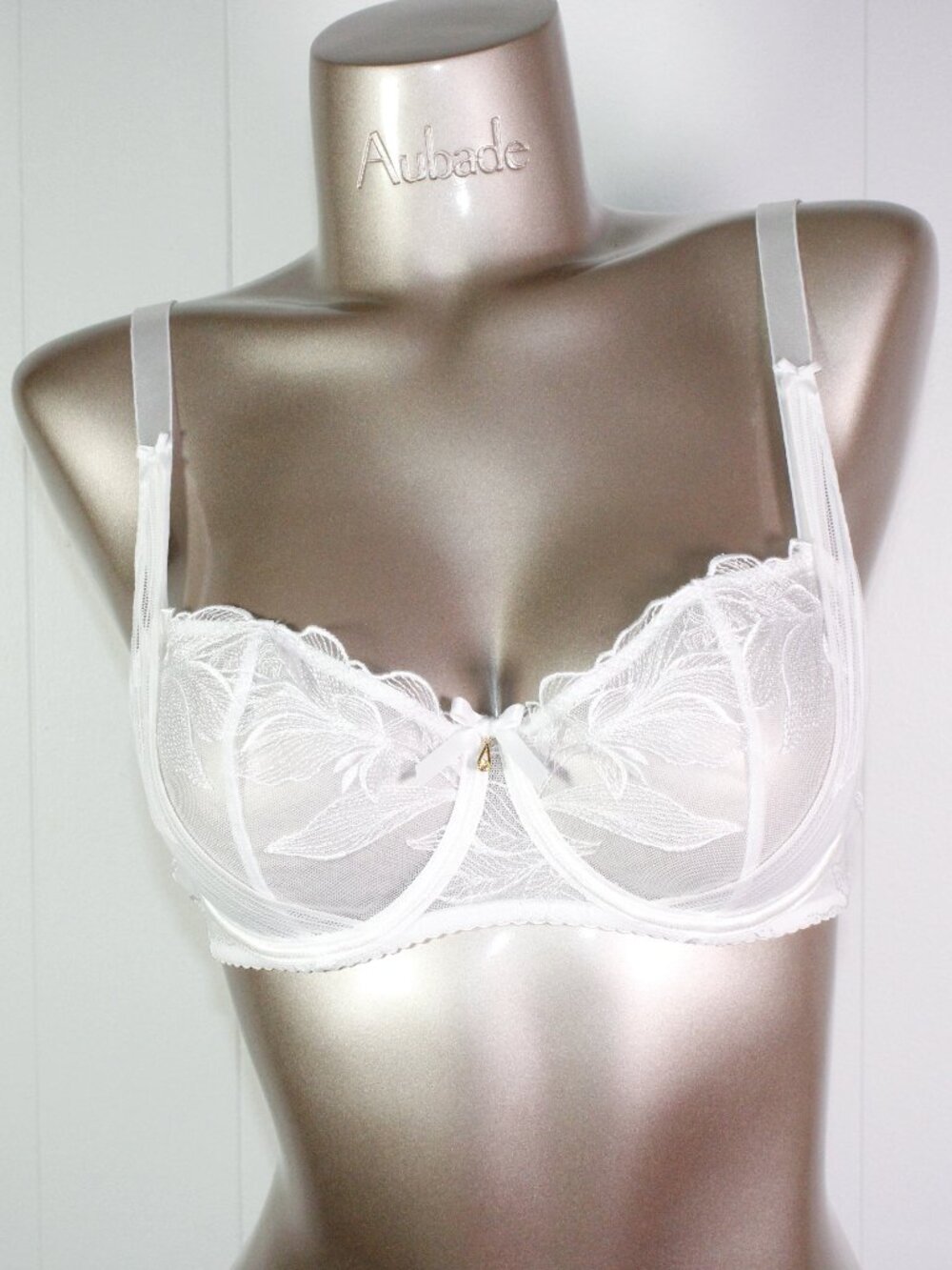 Aubade Paris Sample Tattoo Flowers White bra 34 b